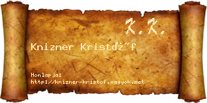 Knizner Kristóf névjegykártya